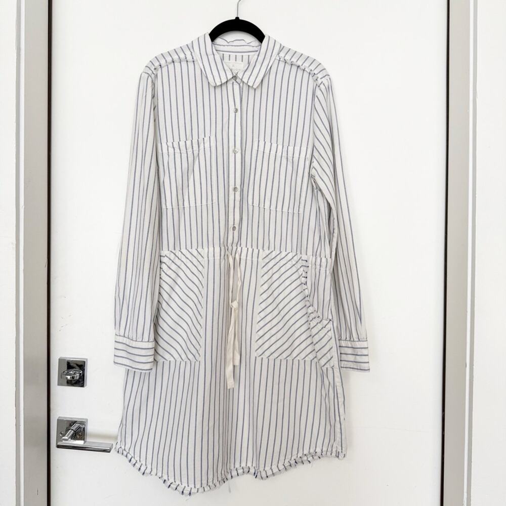 Nordstrom Caslon Striped Button Down Long Sleeve Dress Small